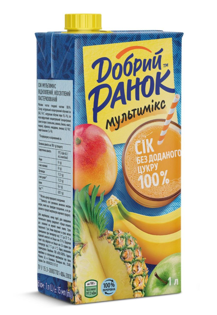 Сік мультимікс неосвітлений ТМ Добрий Ранок 1л